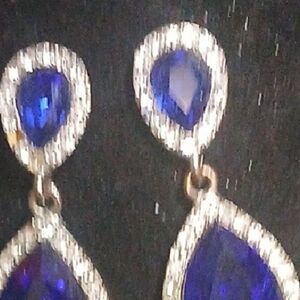 Dazzling Sapphire and Silver Drop Earrings
